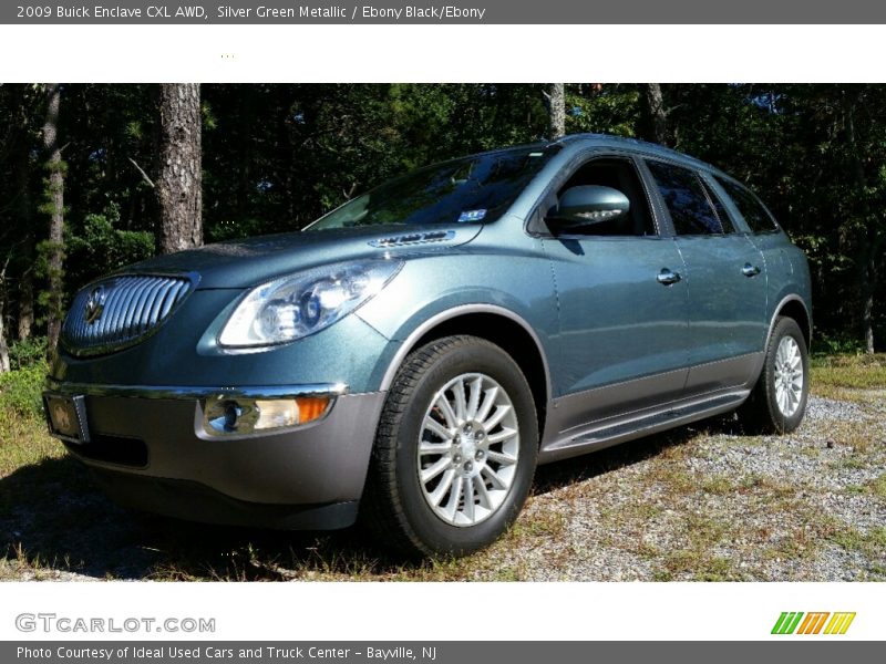 Silver Green Metallic / Ebony Black/Ebony 2009 Buick Enclave CXL AWD