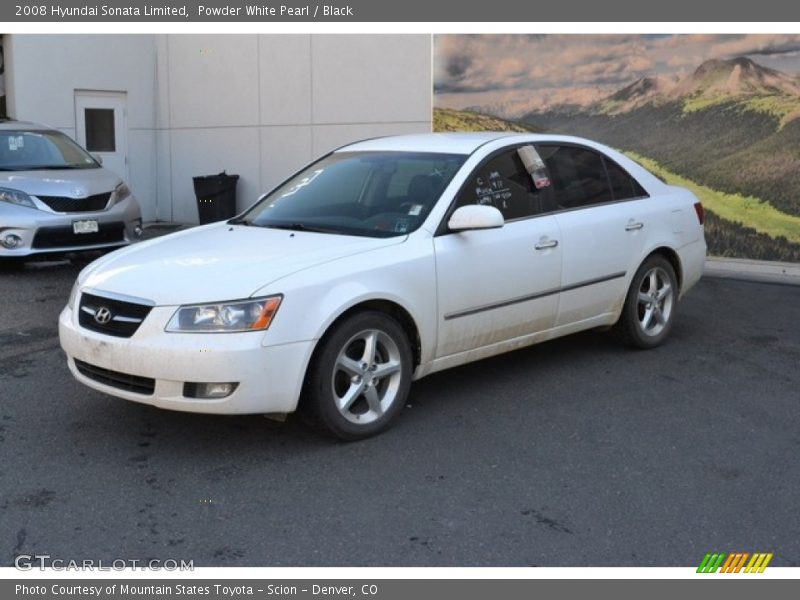 Powder White Pearl / Black 2008 Hyundai Sonata Limited