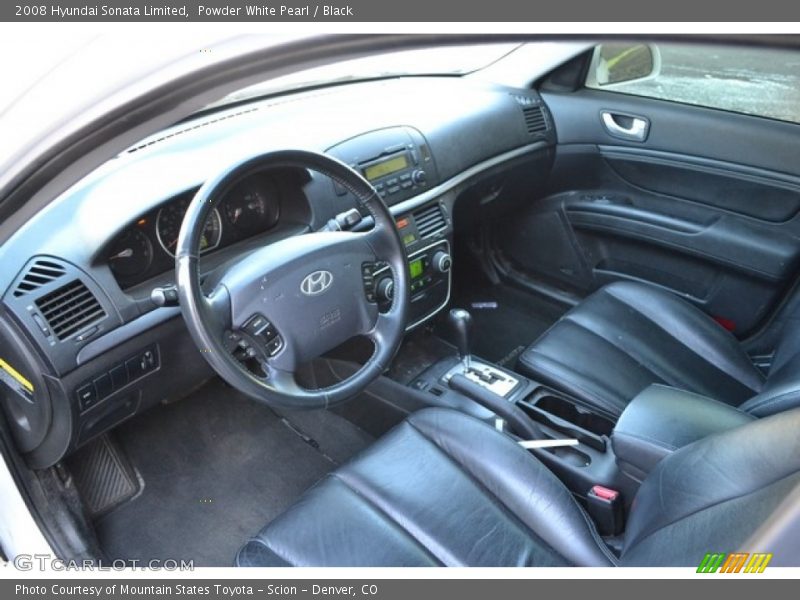 Powder White Pearl / Black 2008 Hyundai Sonata Limited