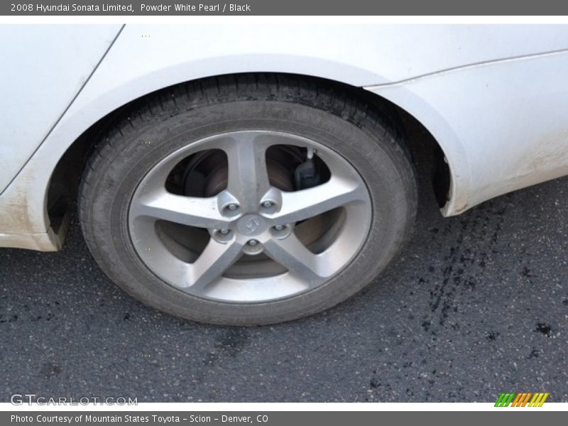 Powder White Pearl / Black 2008 Hyundai Sonata Limited