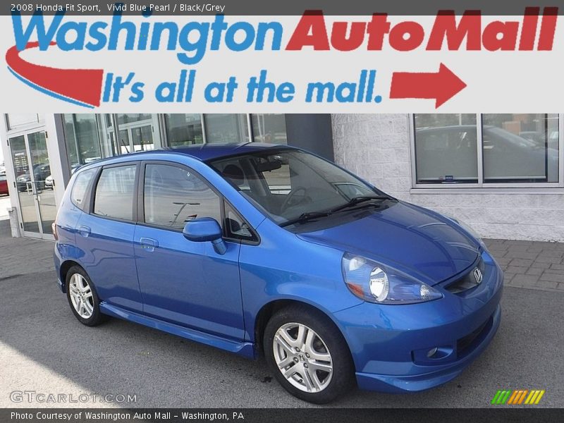 Vivid Blue Pearl / Black/Grey 2008 Honda Fit Sport