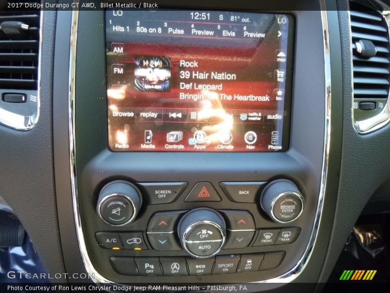 Billet Metallic / Black 2017 Dodge Durango GT AWD