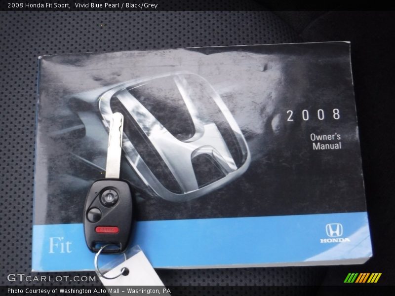 Vivid Blue Pearl / Black/Grey 2008 Honda Fit Sport