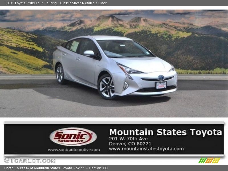 Classic Silver Metallic / Black 2016 Toyota Prius Four Touring
