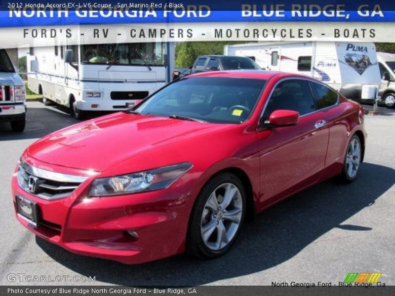 San Marino Red / Black 2012 Honda Accord EX-L V6 Coupe