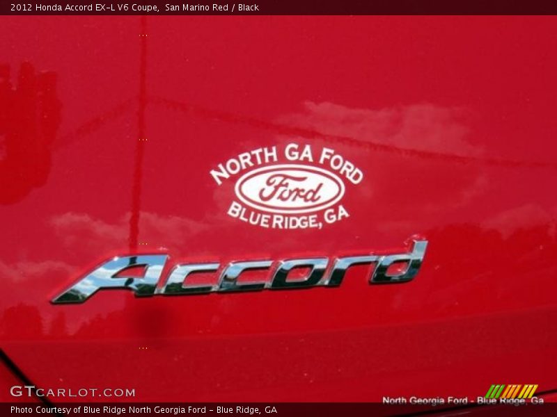 San Marino Red / Black 2012 Honda Accord EX-L V6 Coupe