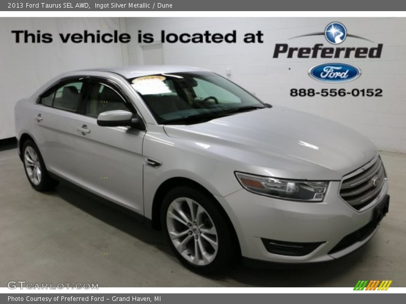 Ingot Silver Metallic / Dune 2013 Ford Taurus SEL AWD