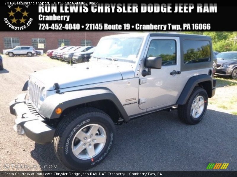 Billet Silver Metallic / Black 2016 Jeep Wrangler Sport