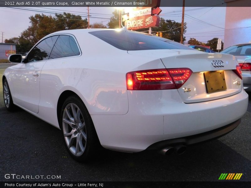 Glacier White Metallic / Cinnamon Brown 2012 Audi A5 2.0T quattro Coupe