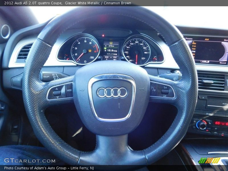Glacier White Metallic / Cinnamon Brown 2012 Audi A5 2.0T quattro Coupe