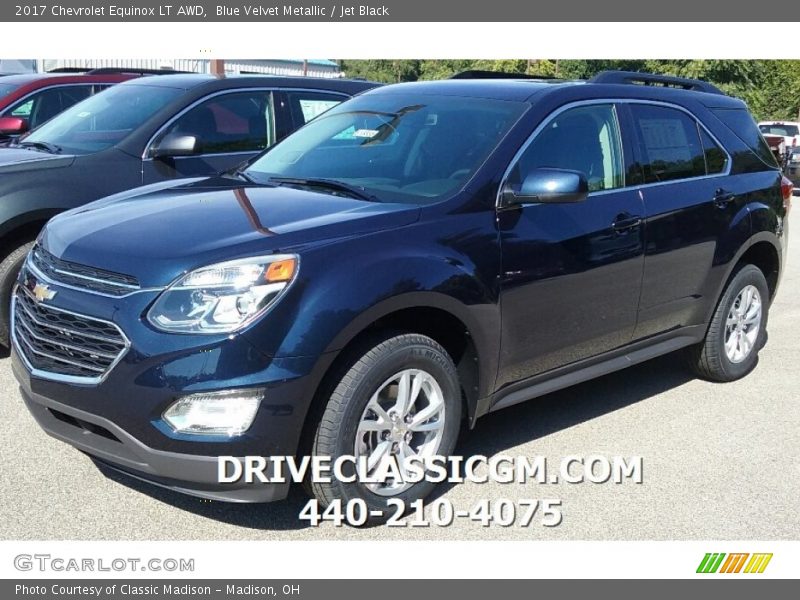 Blue Velvet Metallic / Jet Black 2017 Chevrolet Equinox LT AWD