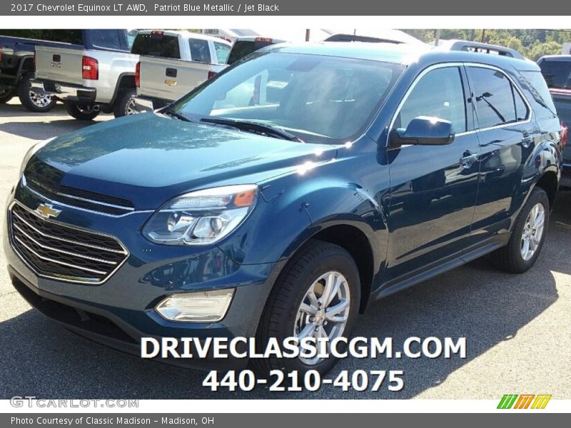 Patriot Blue Metallic / Jet Black 2017 Chevrolet Equinox LT AWD
