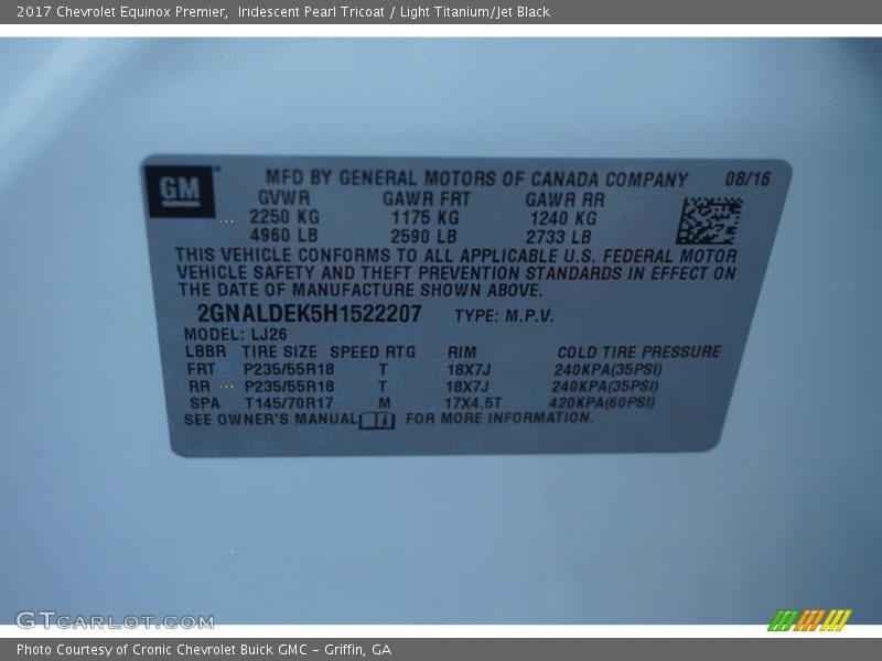 Iridescent Pearl Tricoat / Light Titanium/Jet Black 2017 Chevrolet Equinox Premier