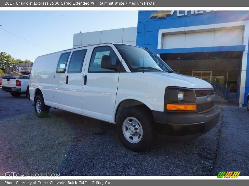 Summit White / Medium Pewter 2017 Chevrolet Express 3500 Cargo Extended WT