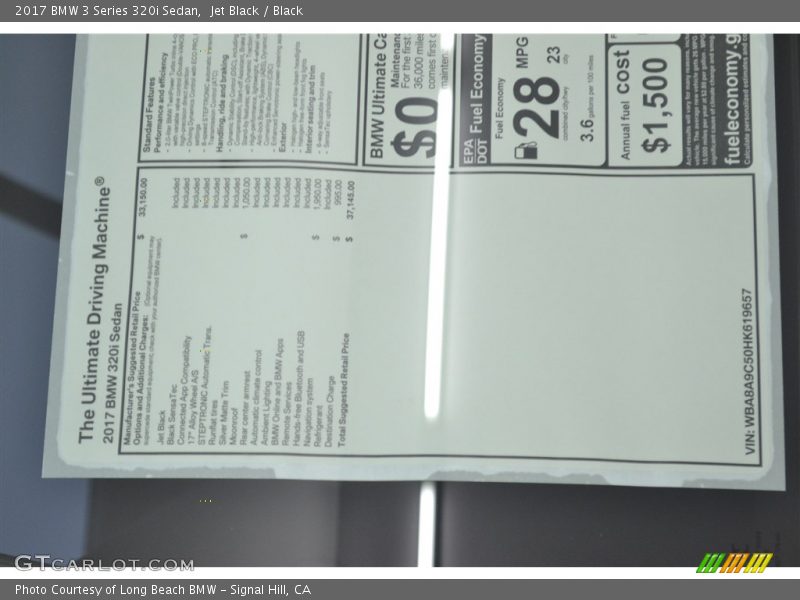 Jet Black / Black 2017 BMW 3 Series 320i Sedan
