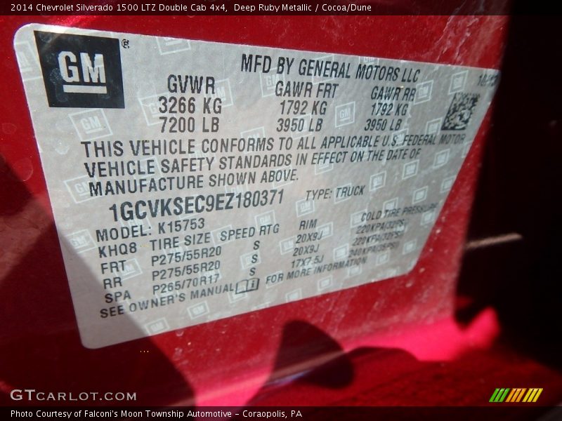 Deep Ruby Metallic / Cocoa/Dune 2014 Chevrolet Silverado 1500 LTZ Double Cab 4x4