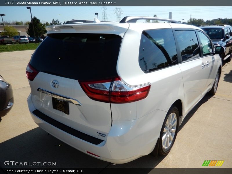 Blizzard White Pearl / Chestnut 2017 Toyota Sienna Limited AWD