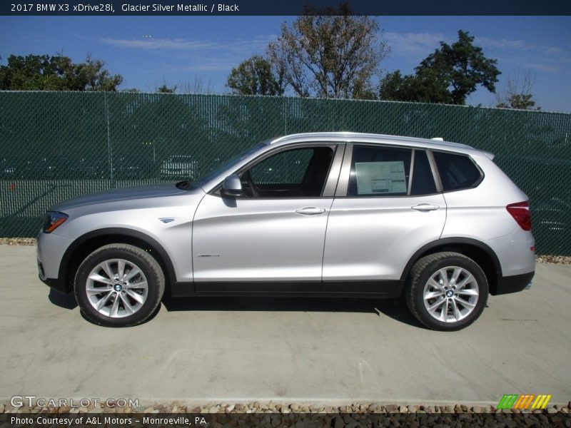 Glacier Silver Metallic / Black 2017 BMW X3 xDrive28i