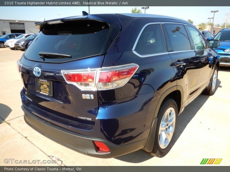 Nautical Blue Metallic / Ash 2016 Toyota Highlander Hybrid Limited AWD