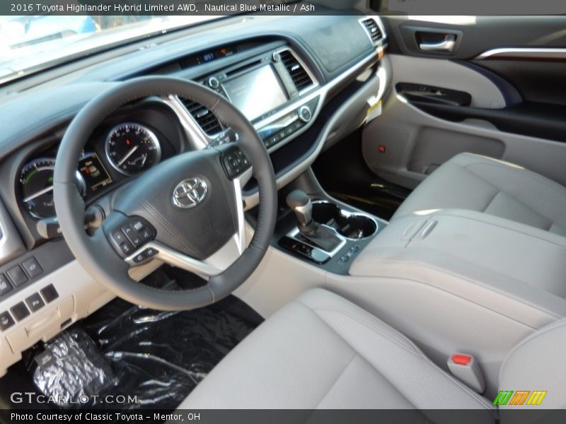 Nautical Blue Metallic / Ash 2016 Toyota Highlander Hybrid Limited AWD
