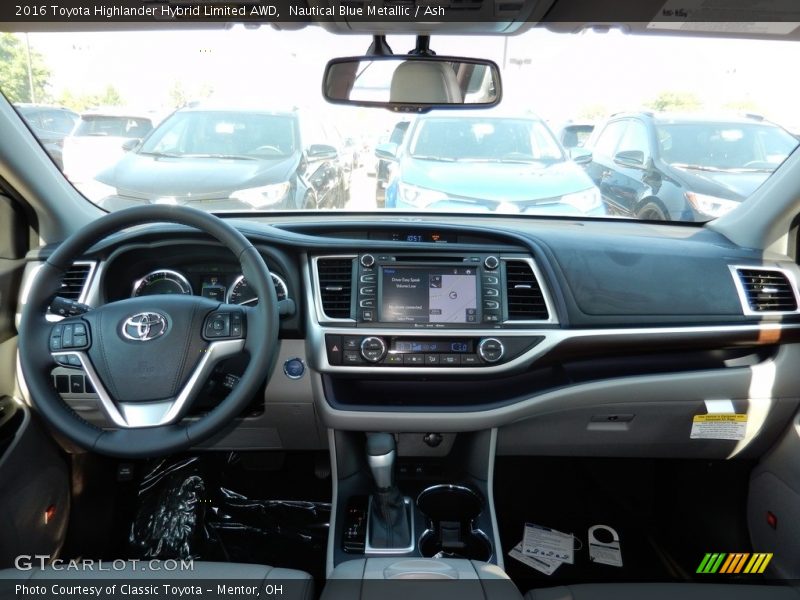 Nautical Blue Metallic / Ash 2016 Toyota Highlander Hybrid Limited AWD