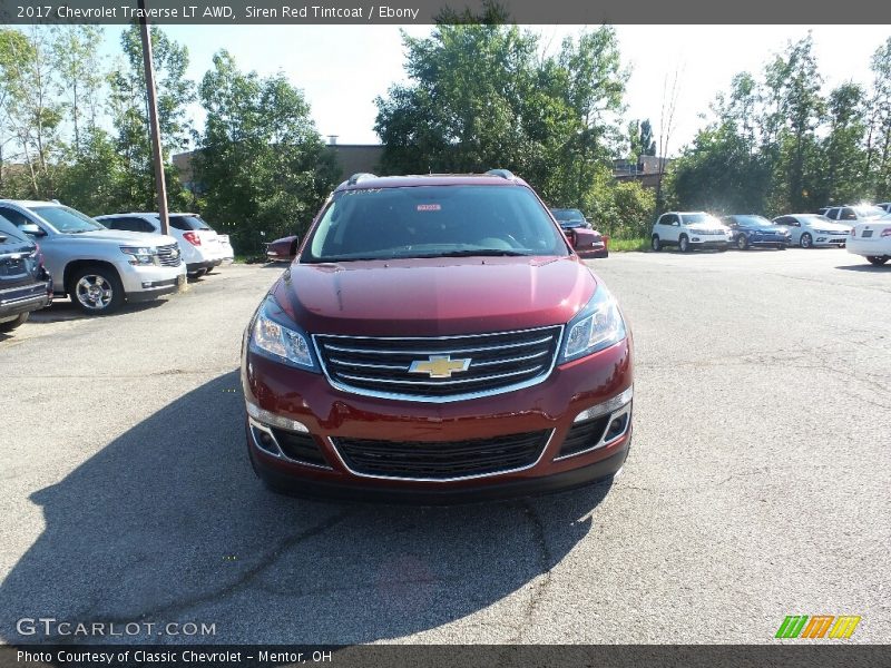 Siren Red Tintcoat / Ebony 2017 Chevrolet Traverse LT AWD