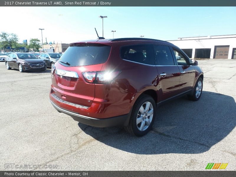 Siren Red Tintcoat / Ebony 2017 Chevrolet Traverse LT AWD