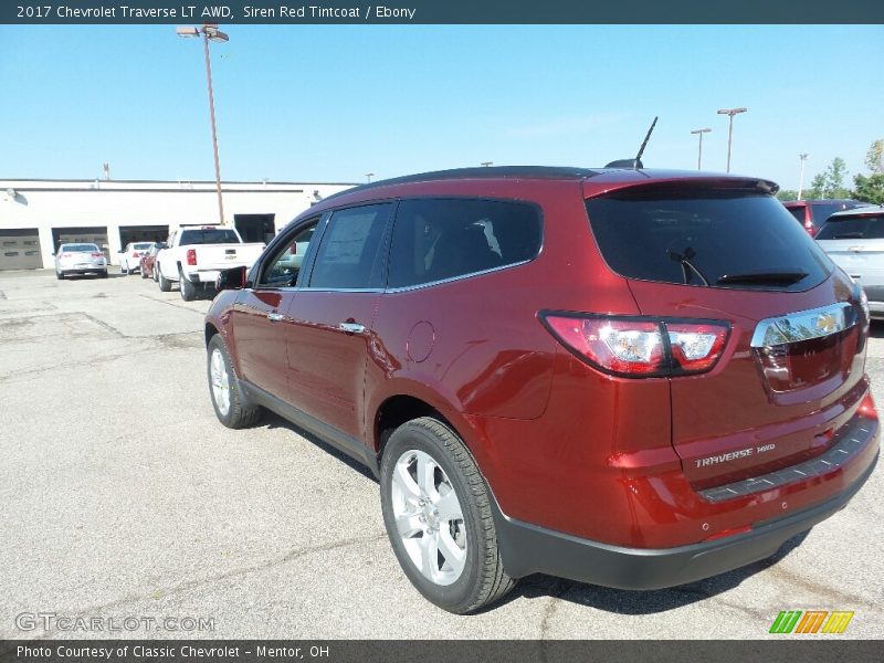 Siren Red Tintcoat / Ebony 2017 Chevrolet Traverse LT AWD