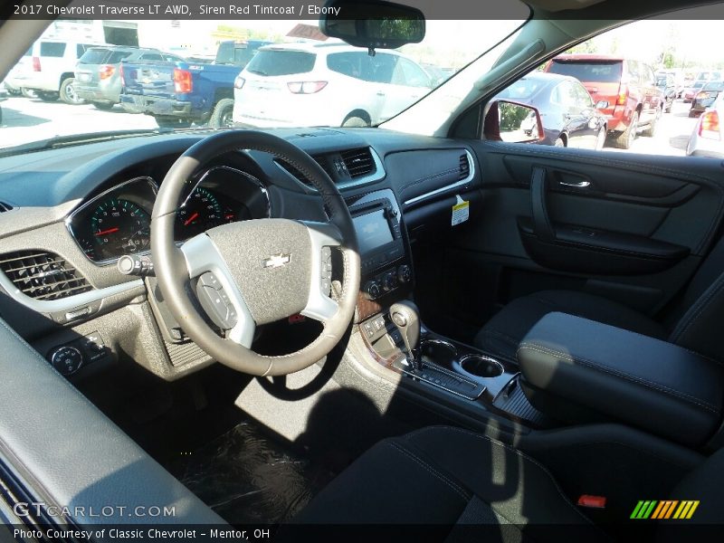 Siren Red Tintcoat / Ebony 2017 Chevrolet Traverse LT AWD