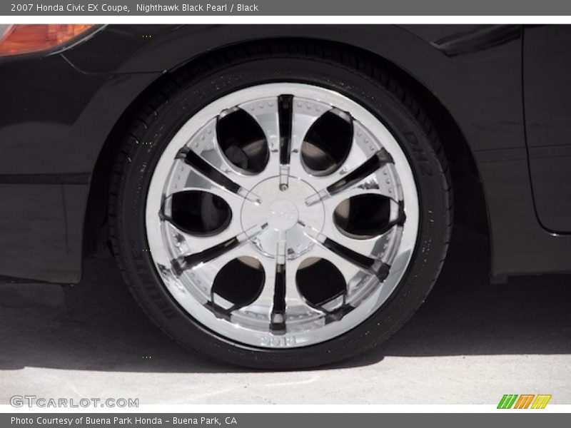 Nighthawk Black Pearl / Black 2007 Honda Civic EX Coupe