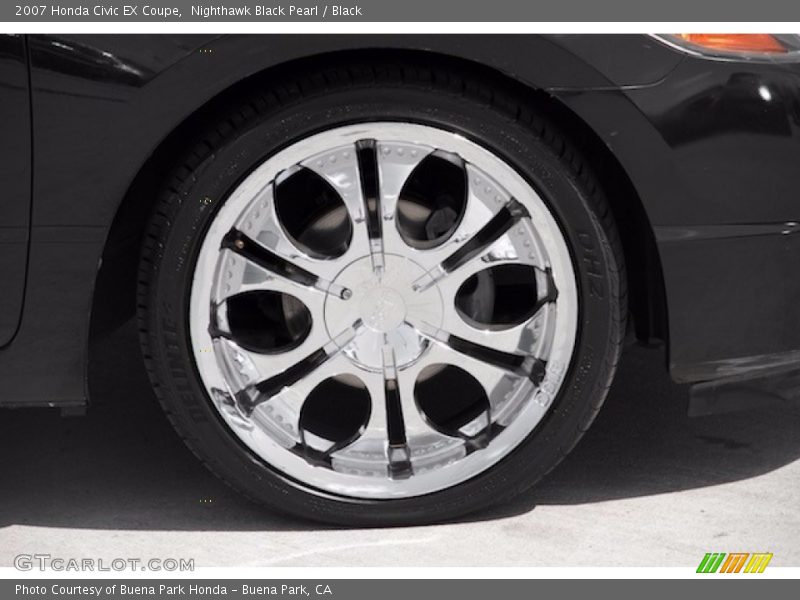 Nighthawk Black Pearl / Black 2007 Honda Civic EX Coupe