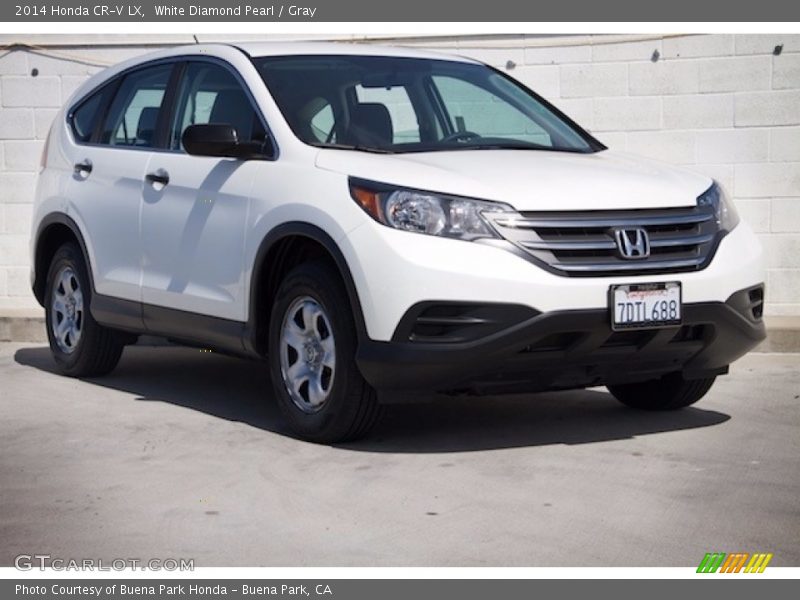 White Diamond Pearl / Gray 2014 Honda CR-V LX