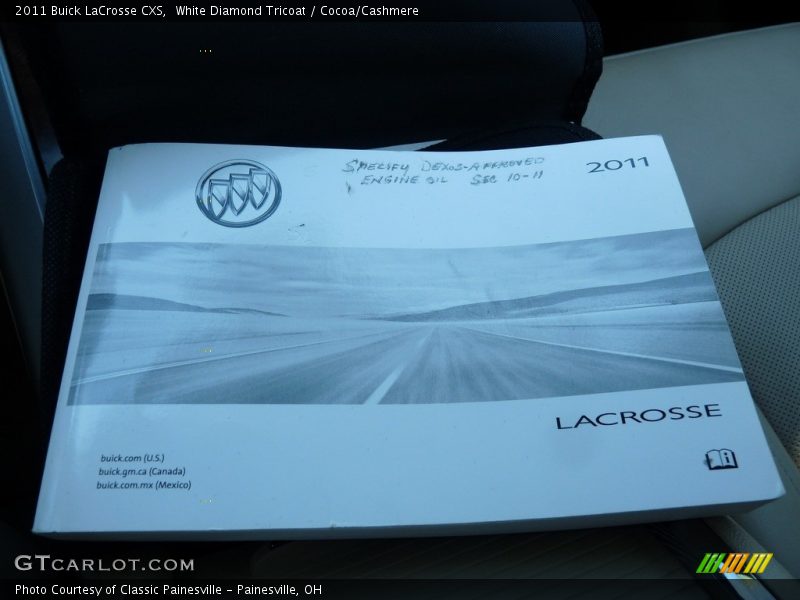 White Diamond Tricoat / Cocoa/Cashmere 2011 Buick LaCrosse CXS
