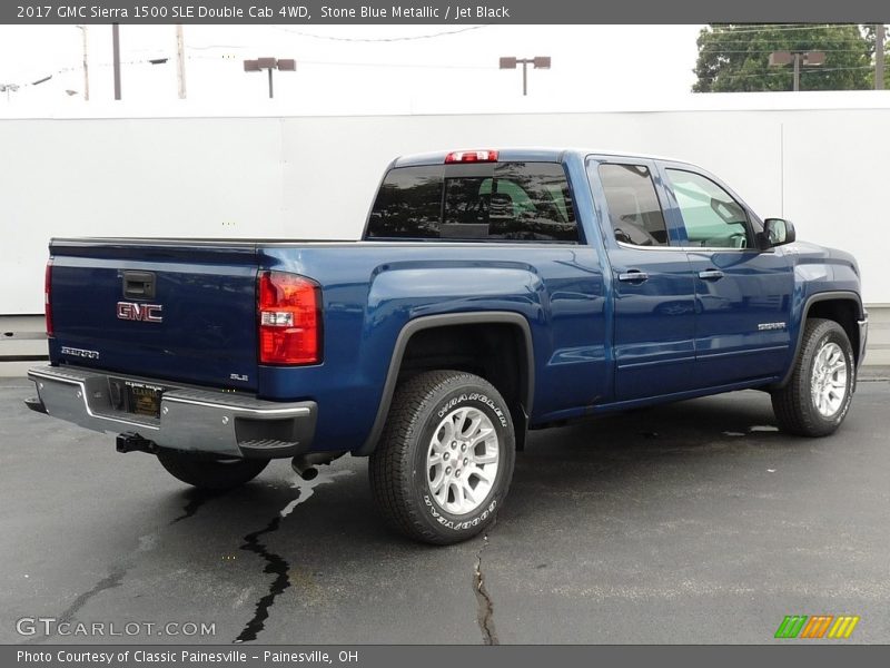 Stone Blue Metallic / Jet Black 2017 GMC Sierra 1500 SLE Double Cab 4WD