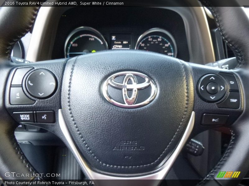 Super White / Cinnamon 2016 Toyota RAV4 Limited Hybrid AWD