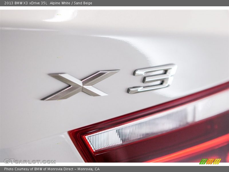 Alpine White / Sand Beige 2013 BMW X3 xDrive 35i