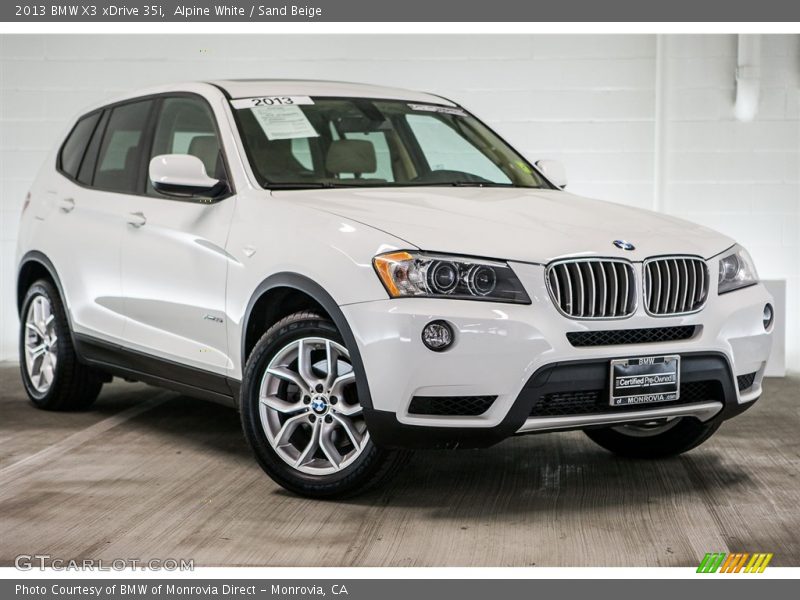 Alpine White / Sand Beige 2013 BMW X3 xDrive 35i