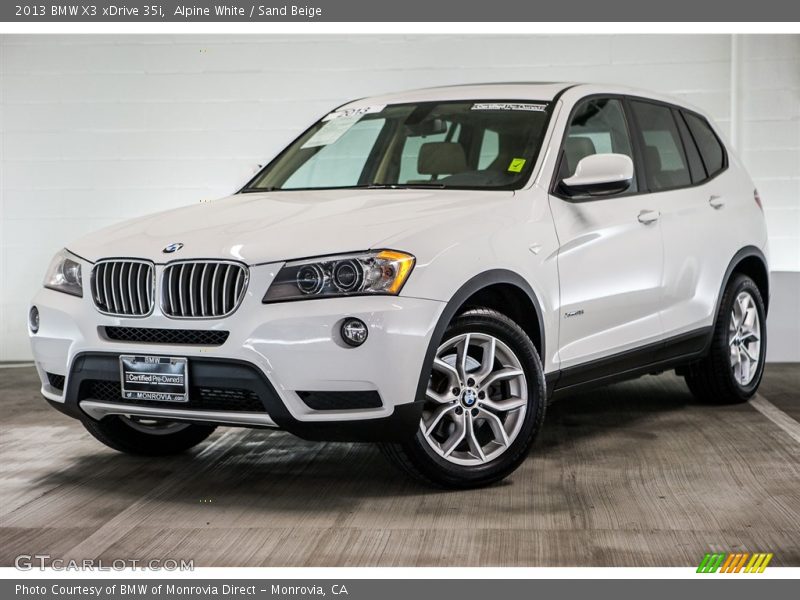 Alpine White / Sand Beige 2013 BMW X3 xDrive 35i