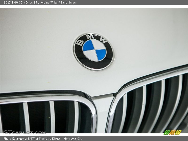 Alpine White / Sand Beige 2013 BMW X3 xDrive 35i