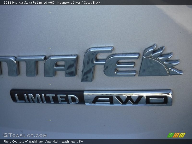 Moonstone Silver / Cocoa Black 2011 Hyundai Santa Fe Limited AWD
