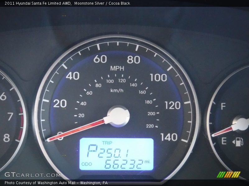 Moonstone Silver / Cocoa Black 2011 Hyundai Santa Fe Limited AWD