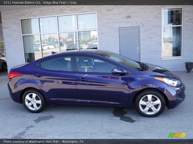 Indigo Blue Pearl / Gray 2011 Hyundai Elantra GLS