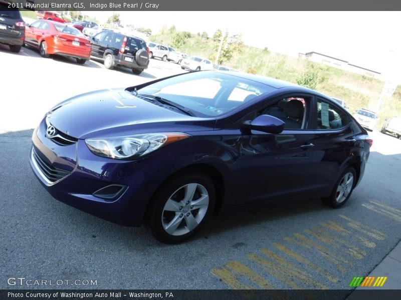 Indigo Blue Pearl / Gray 2011 Hyundai Elantra GLS
