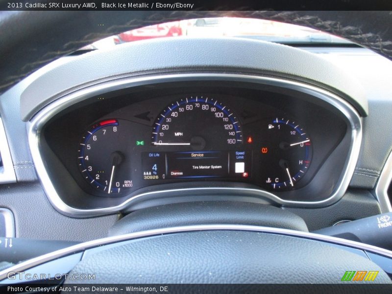 Black Ice Metallic / Ebony/Ebony 2013 Cadillac SRX Luxury AWD