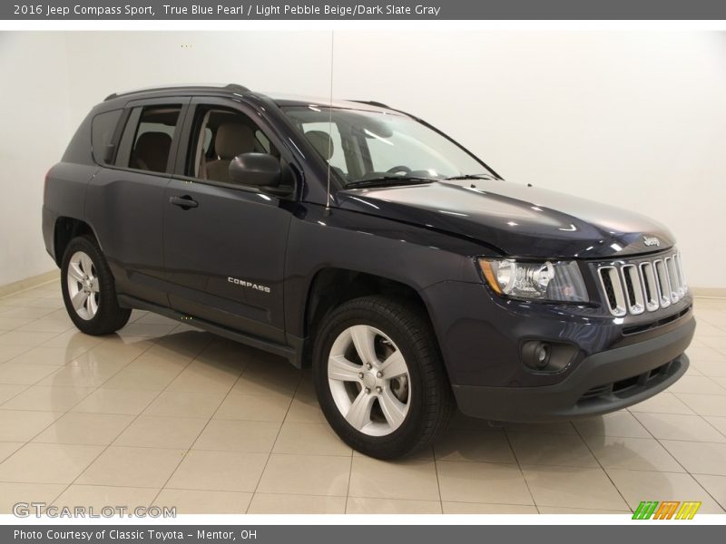 True Blue Pearl / Light Pebble Beige/Dark Slate Gray 2016 Jeep Compass Sport