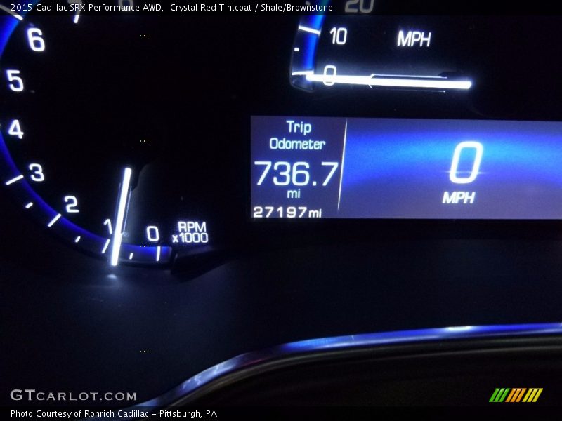 Crystal Red Tintcoat / Shale/Brownstone 2015 Cadillac SRX Performance AWD