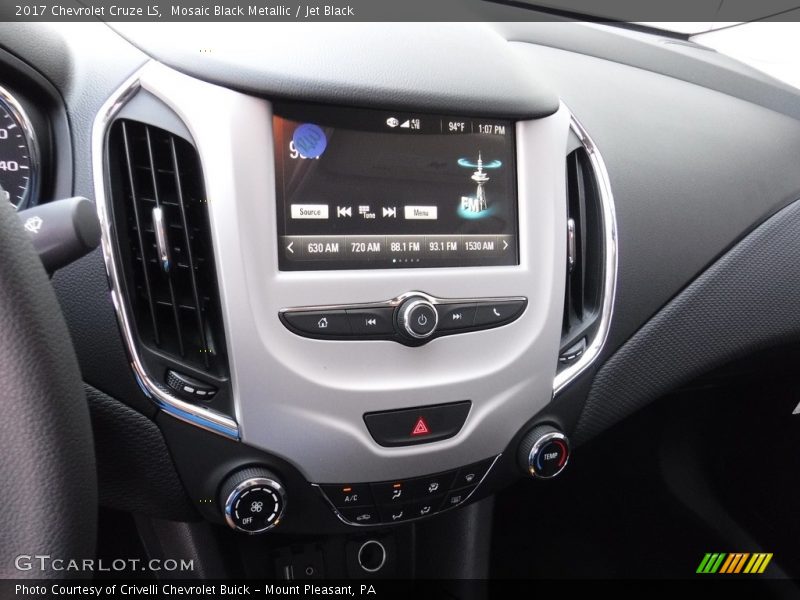 Mosaic Black Metallic / Jet Black 2017 Chevrolet Cruze LS