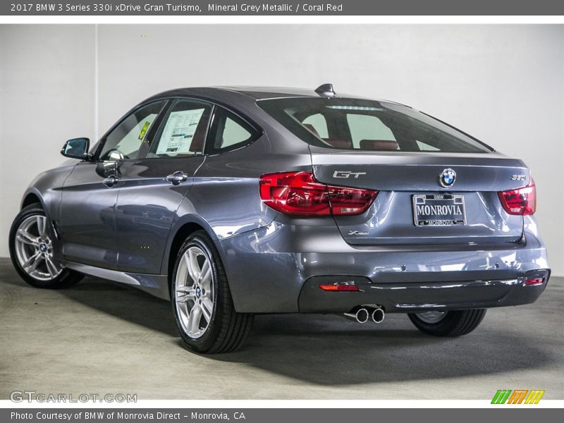Mineral Grey Metallic / Coral Red 2017 BMW 3 Series 330i xDrive Gran Turismo
