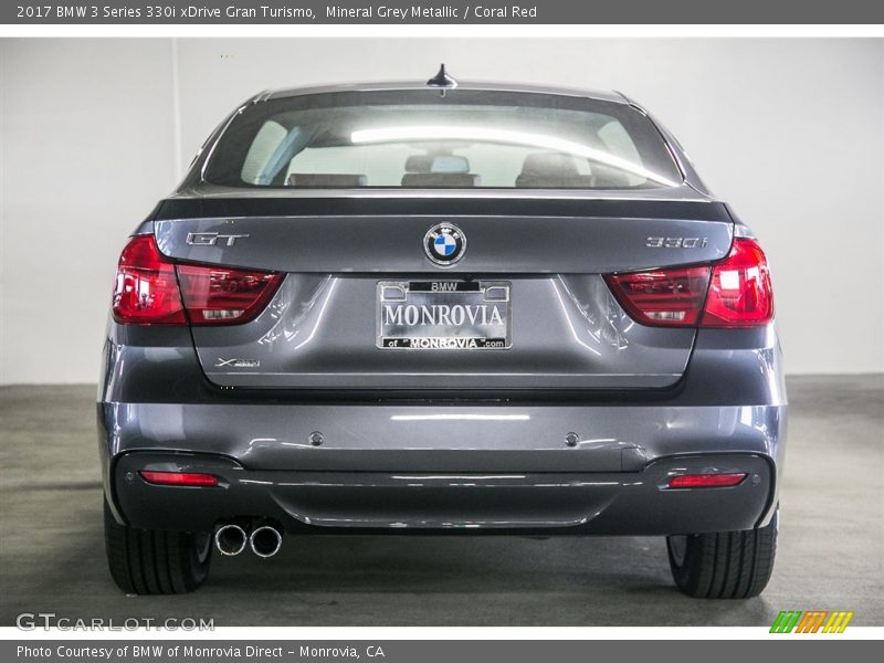 Mineral Grey Metallic / Coral Red 2017 BMW 3 Series 330i xDrive Gran Turismo