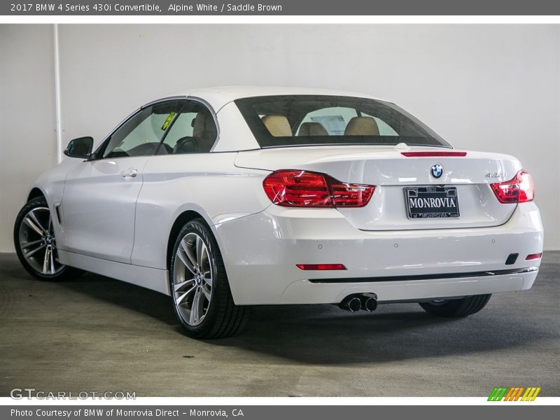 Alpine White / Saddle Brown 2017 BMW 4 Series 430i Convertible